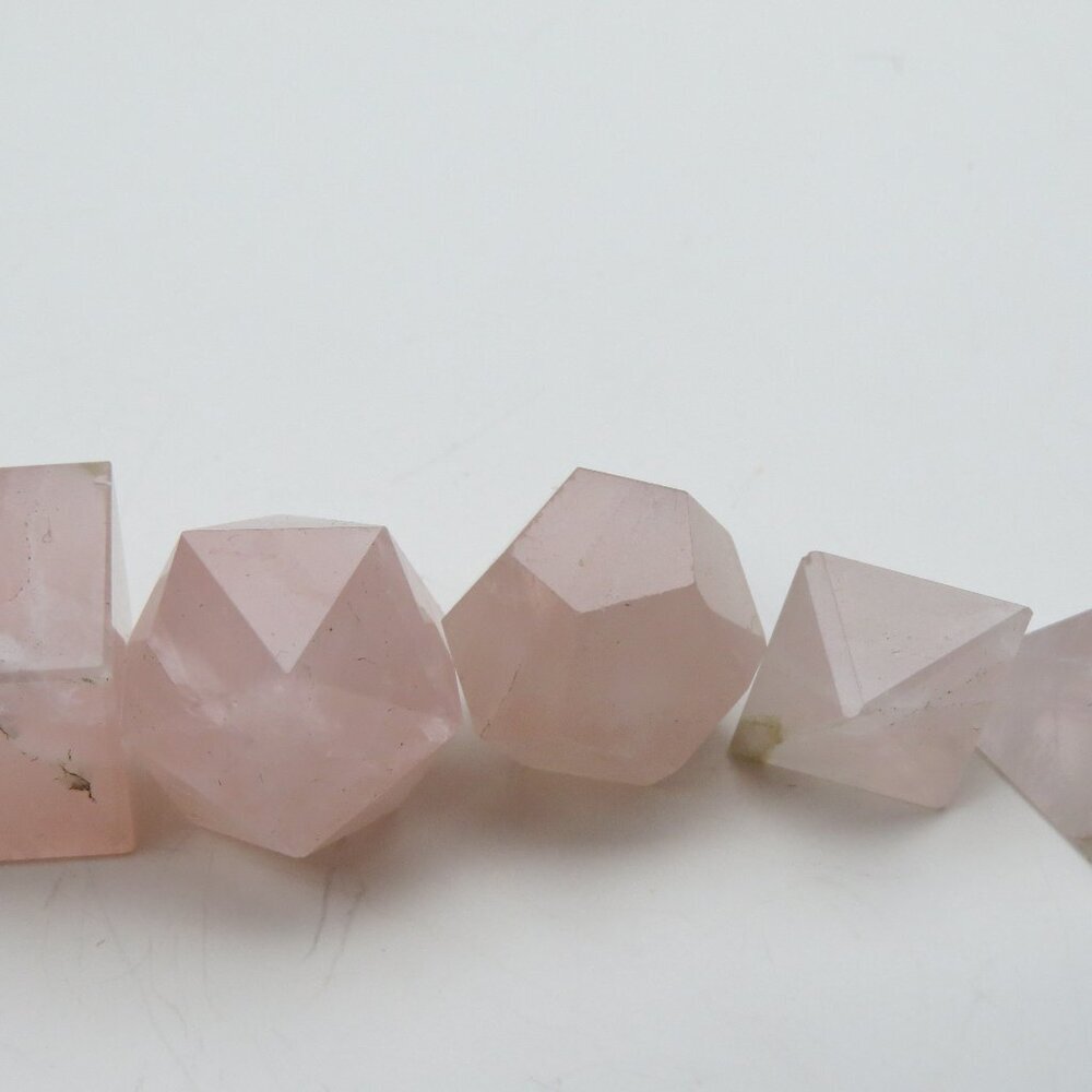 Rose Crystal 5Pcs platonic solids crystal geometry set
